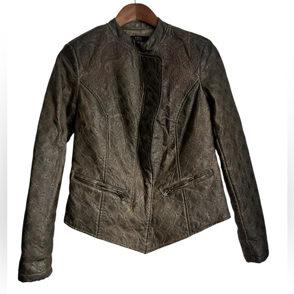 A.B.S By Allen Schwartz Ladies 100% PU Faux Leather Jacket Size S